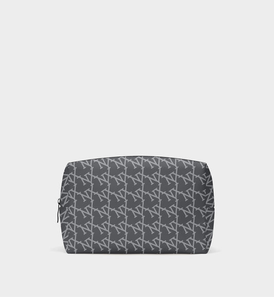 NXY Slanted Monogram Slate Blue Cosmetic Bag