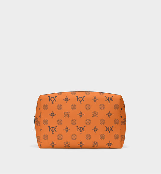 NXY Honeysuckle Pattern Orange Cosmetic Bag