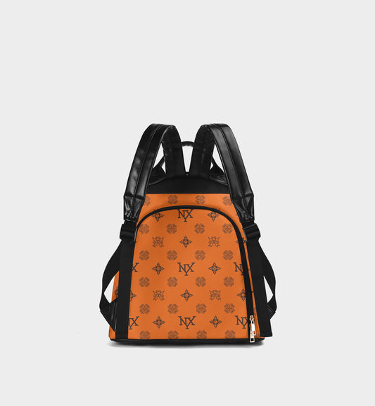 NXY Honeysuckle Pattern Orange Backpack