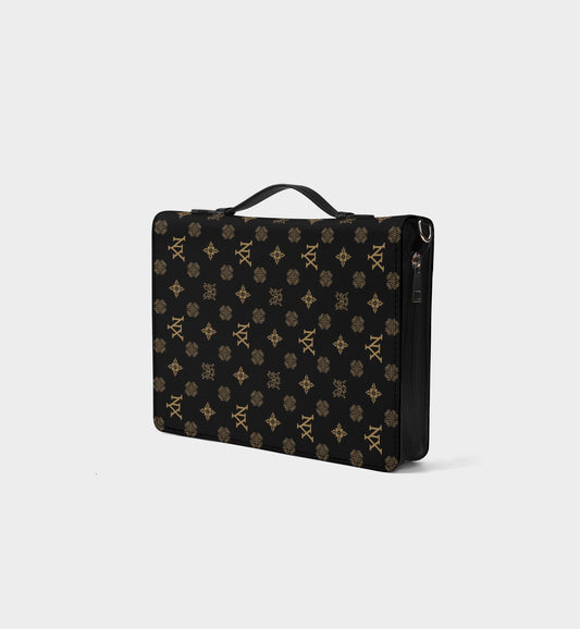 NXY Honeysuckle Pattern Black Bible Storage Bag - Woven Faith, Timeless Protection