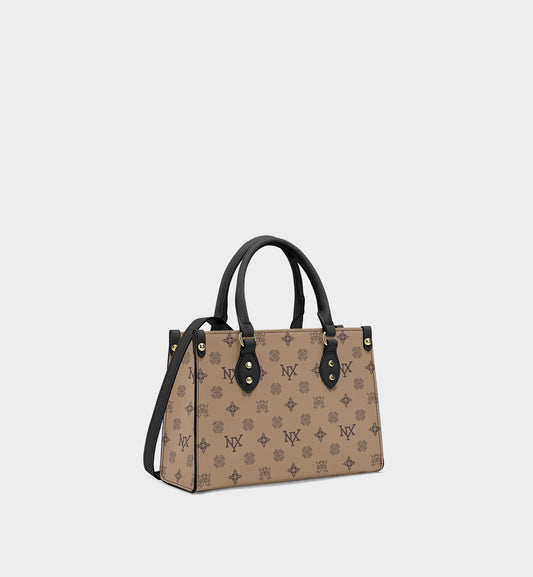 NXY Honeysuckle Pattern Camel Handle Bag