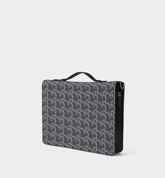NXY Logo Diagonal Monogram Slate Blue Bible Storage Bag- Woven Faith, Timeless Protection