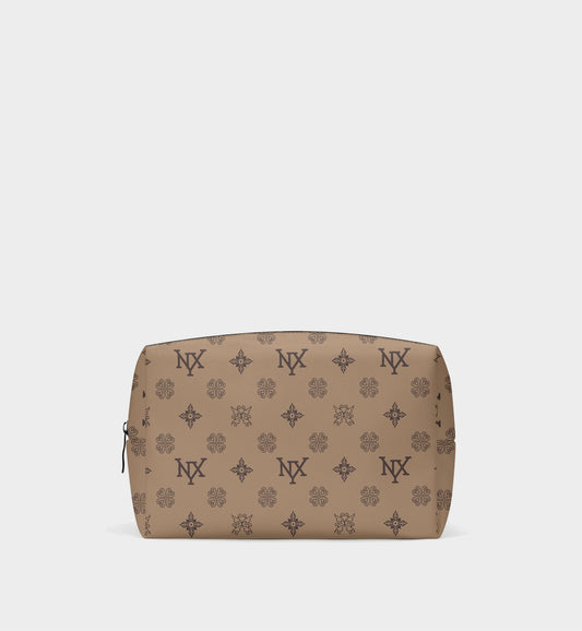 NXY Honeysuckle Pattern Camel Cosmetic Bag