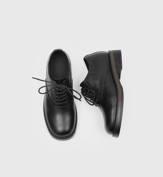 7cm Invisible Elevator Derby Shoes | British-Style Platform Casual Shoes