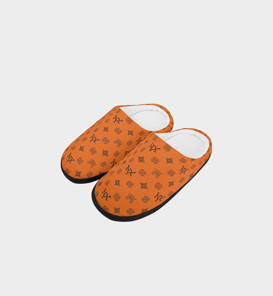 NXY Honeysuckle Pattern Orange Indoor Slippers