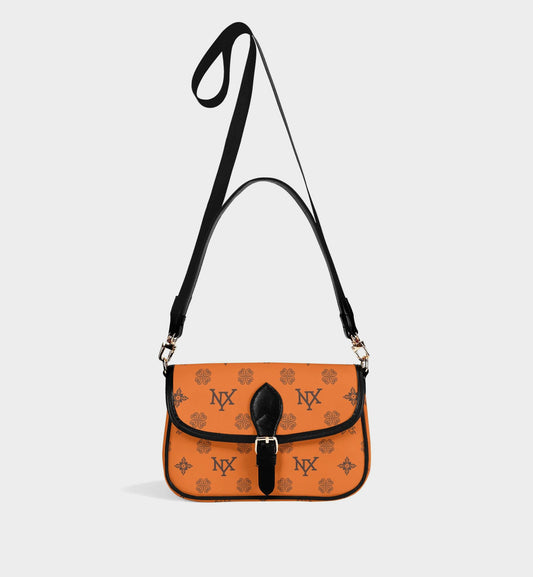 Honeysuckle Pattern Orange Crossbody Satchel