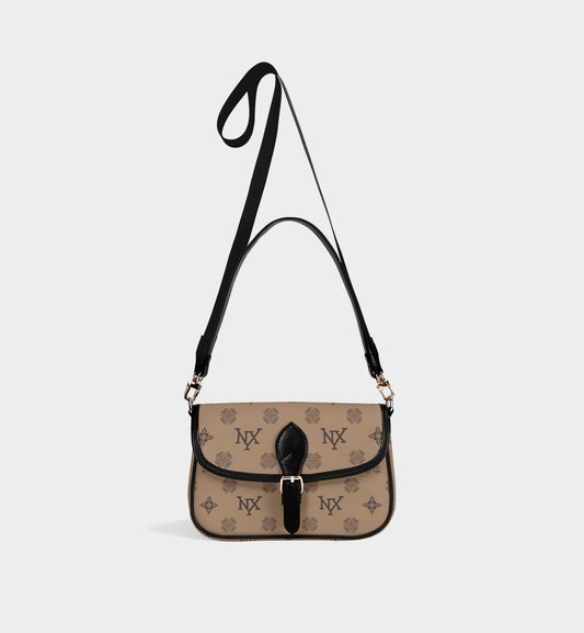 NXY Honeysuckle Pattern Camel Crossbody Satchel