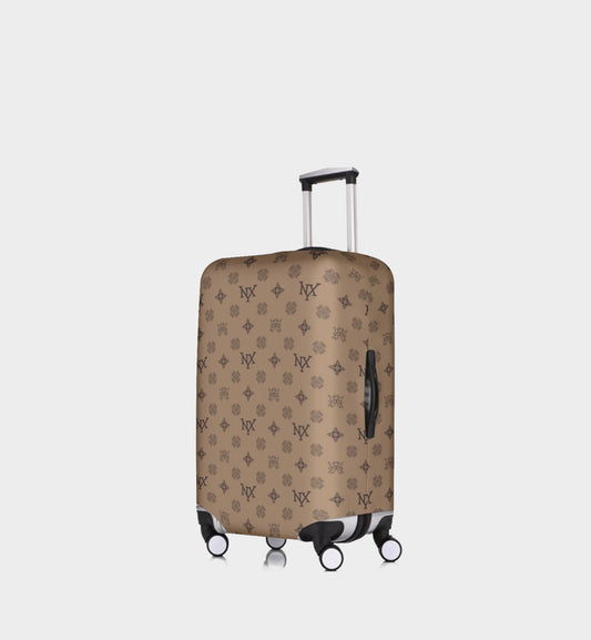 NXY Honeysuckle Pattern Camel Luggage Cover & Tag Set