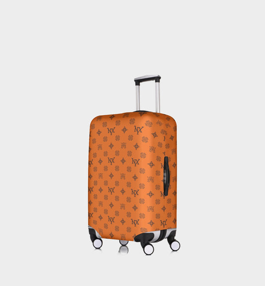 NXY Honeysuckle Pattern Orange Luggage Cover & Tag Set