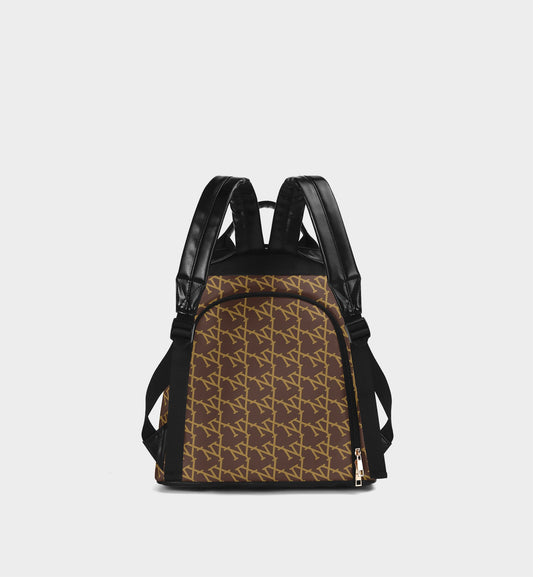 NXY Slanted Monogram Brown Backpack