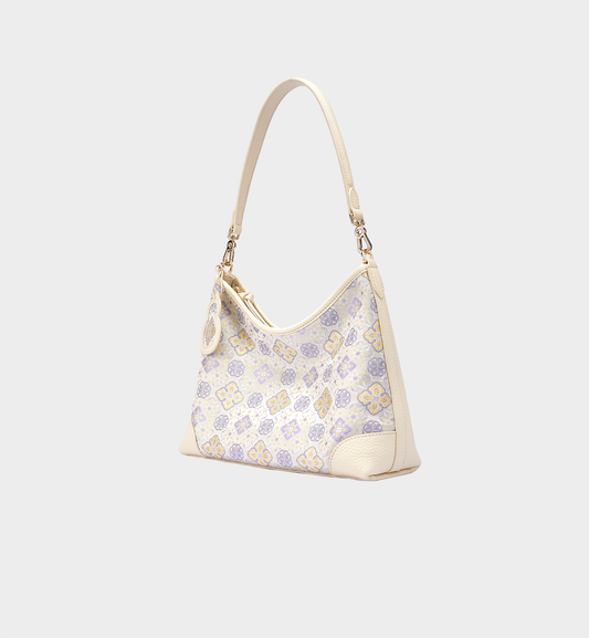 Luxury Off-White Shu Brocade Chinese Style Hobo Shoulder Bag
