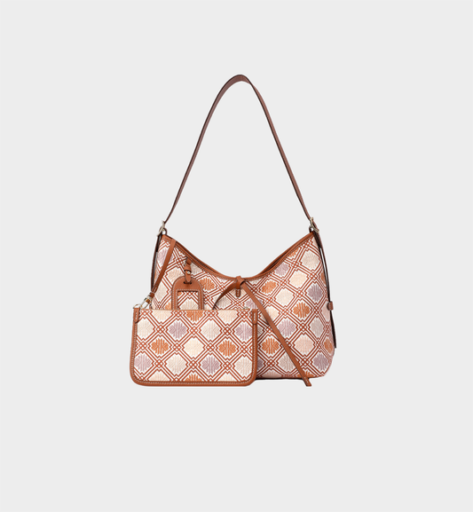 Carry Zhuang Heritage: Hui Pattern Brocade Hobo Tote Bag