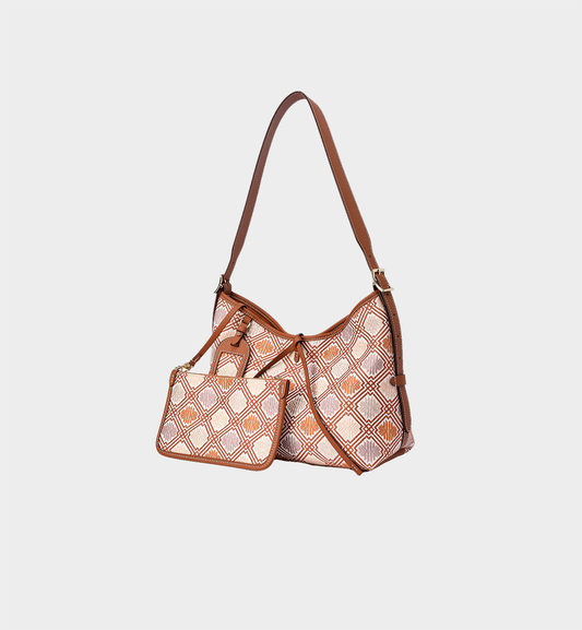 Carry Zhuang Heritage: Hui Pattern Brocade Hobo Tote Bag
