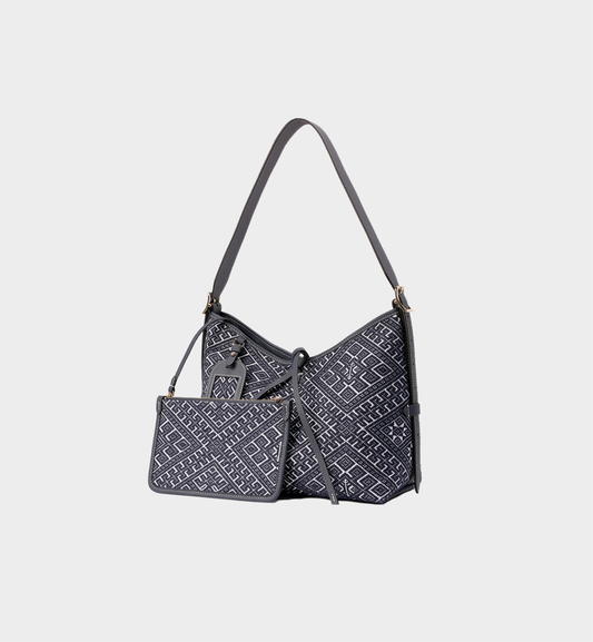 Luxury Indigo Blue Zhuang Brocade Retro Chinese Style Multi-Way Tote