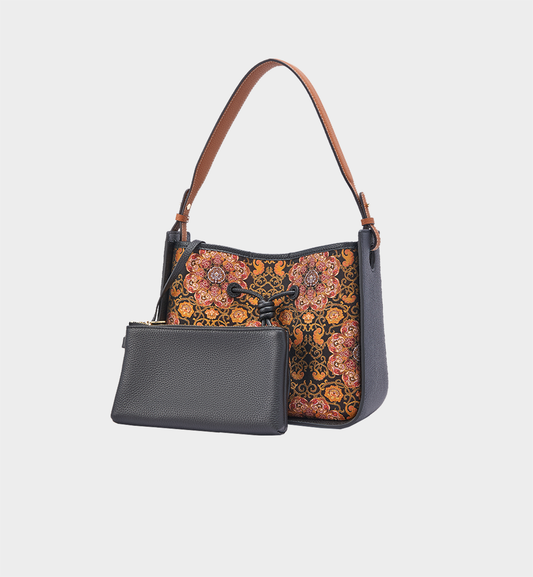 Luxury Black Yunjin Brocade Chinese Style Hobo Bag