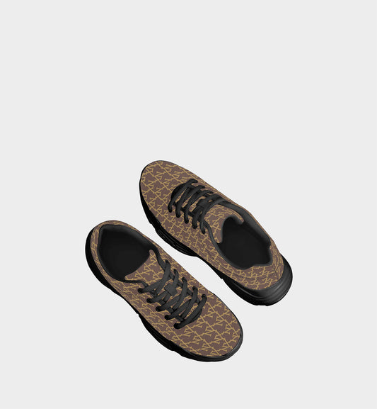 NXY Slanted Monogram Brown Chunky Sneakers