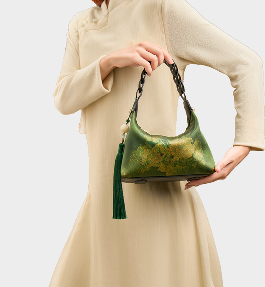 Xiangyunsha Silk Chinese Style Hobo Handbag