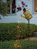 Star Shower Garden Art Light Decoration - 35&quot; Led Strands, Led Light with Timer, Watering Can Decor, Led Fairy Lights, Funny Art, Garden Sculptures &amp; Statues, String Lights for Outdoors