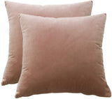 MHB Pack of 2, Velvet Soft Soild Decorative Square Throw Pillow Covers Set Cushion Cases Pillowcases for Sofa Bedroom Car18 x 18 Inch 45 x 45 cm Navy