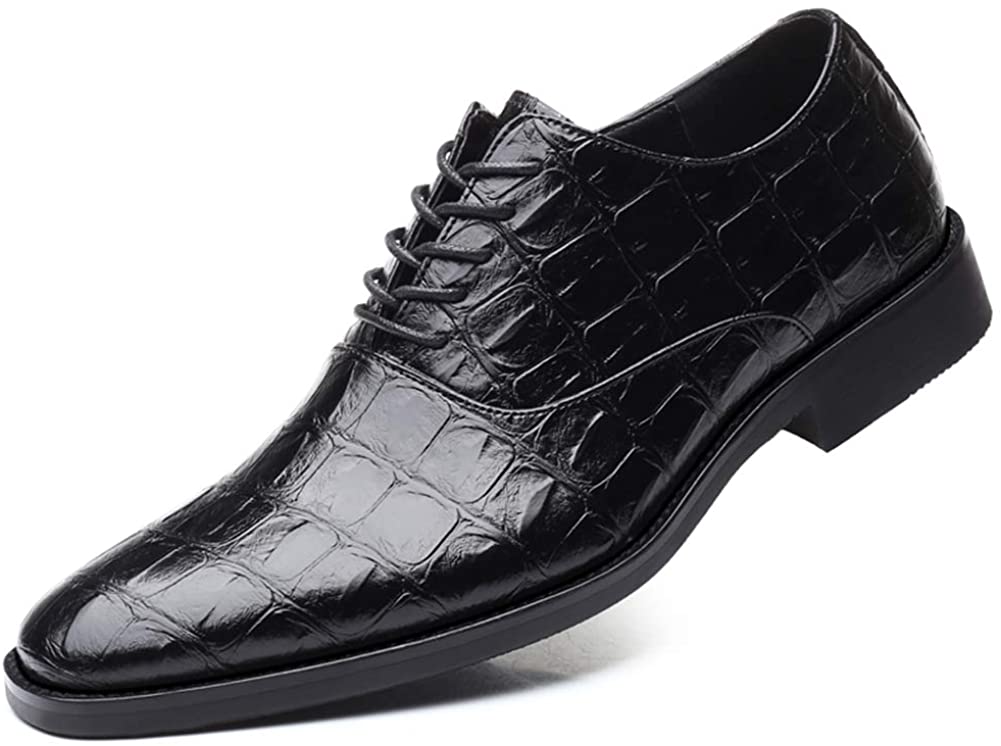 NXY Black Lace-Up Loafers for Men, Soft Fabric Leather Italian Fashion Mens Loafers, Classic Pointed Toe Dress Shoes &amp; Driving Loafers for Men