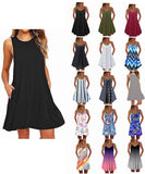 NXY Winsummer Vestidos de Mujer Verano Mini Sin Mangas Estampado de Flores Tallas Grandes Vestido Boho Vestido Corto sin Mangas Vestido de Playa de una línea