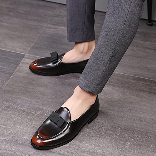 NXY Men's Round Toe Loafers Smoking Slipper Party Wedding Dress Shoes Plus Size