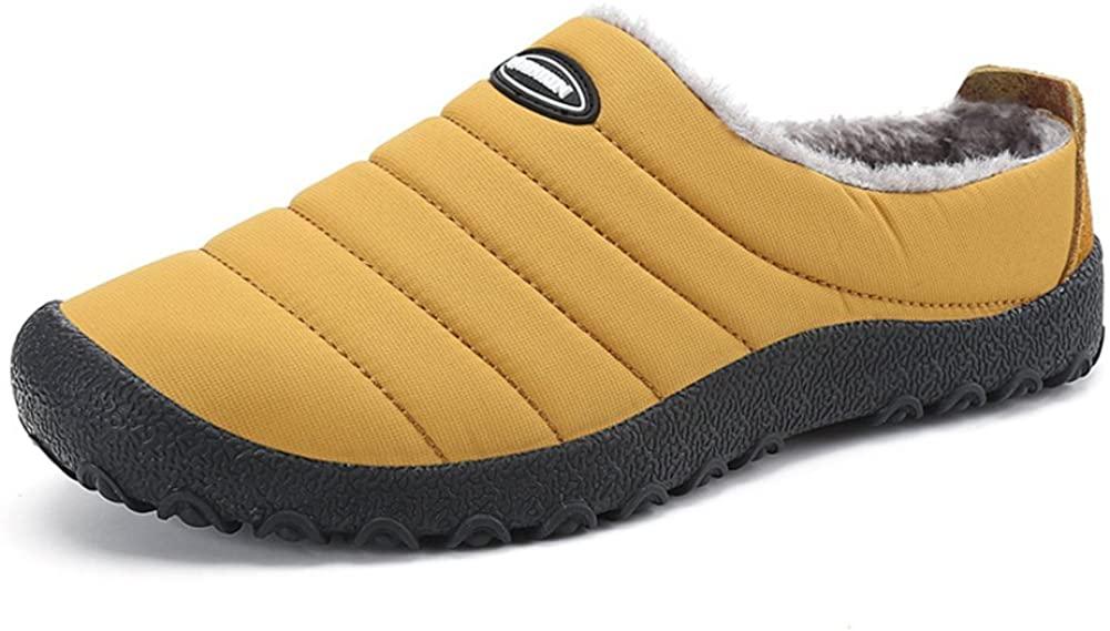 NXY Men's Anti-Slip Winter House Slippers Fur Lined Slip On Indoor Outdoor Women Clog Loafers
