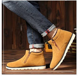NXY Men's Snow Boots Mid-Calf Zip Up Warm Ankle Boots Casual Sneakers Shoes