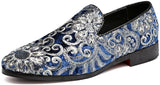 NXY Men's Loafers Velvet Sequins Embroidered Smoking Slippers