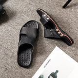 NXY Mens Casual Open Toe Slide Sandals Summer Slippers Breathable Walking Beach Sandals