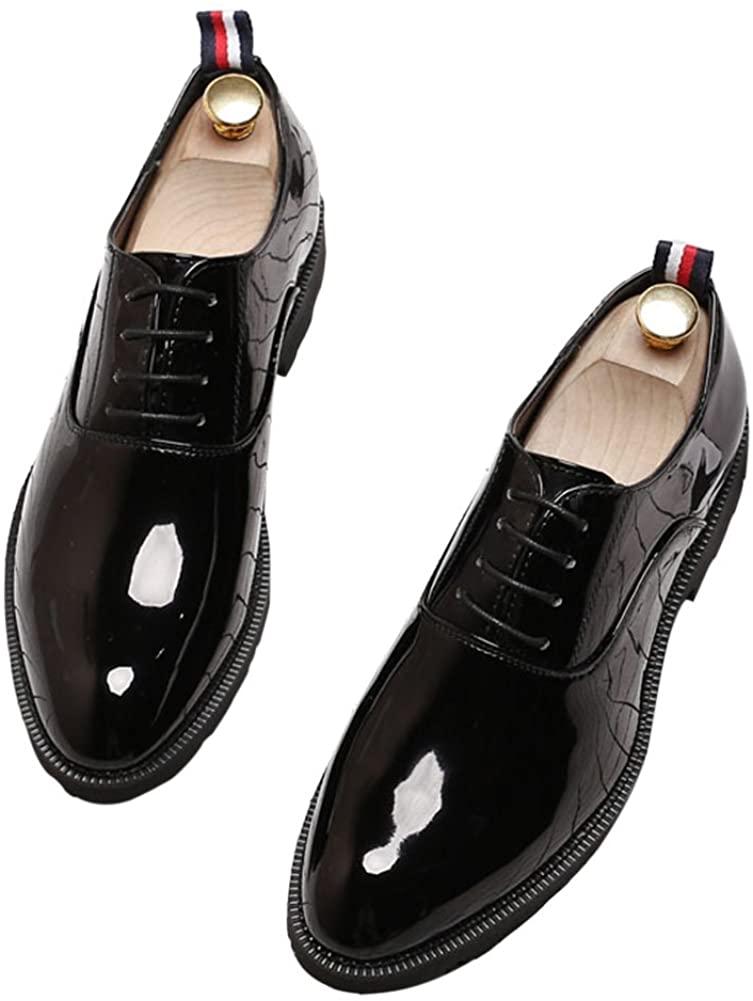 NXY Men&rsquo;s Oxford Patent Leather Shoes Lace-up Dress Fashion