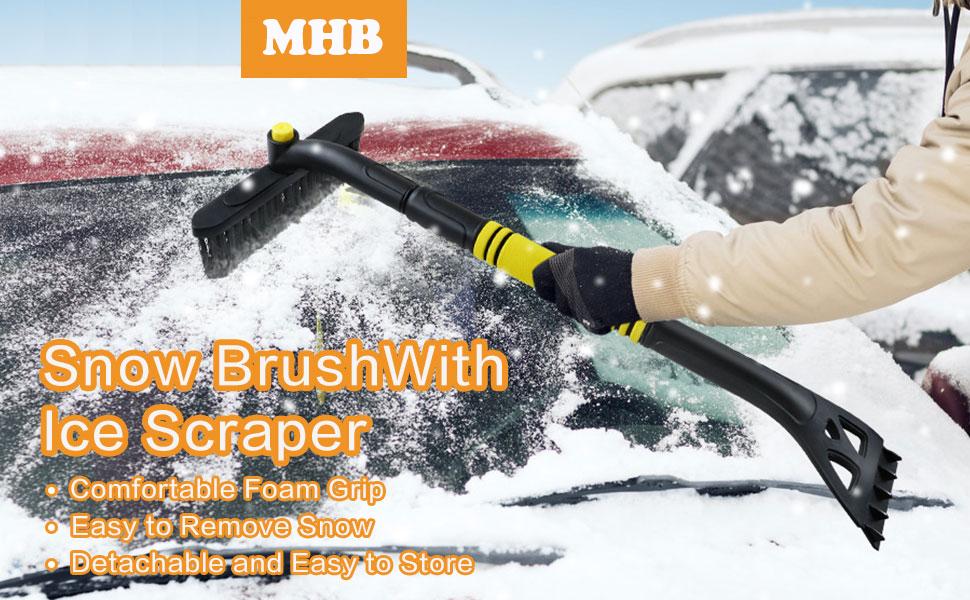 MHB Car Snow Brush,31&quot; Extendable Ice Scraper &amp