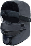 NXY Men Winter Hats Windproof Trooper Trapper Hat Mask Goggles Ushanka Hat Earflaps Hunting Hat Outdoor Warm