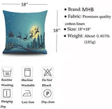 MHB Vintage Fortune Cat Dog Owl Pattern Decorative Throw Pillow Covers Cotton Linen Pillowcase 18x18 Inch (Pack of 4 Pieces)