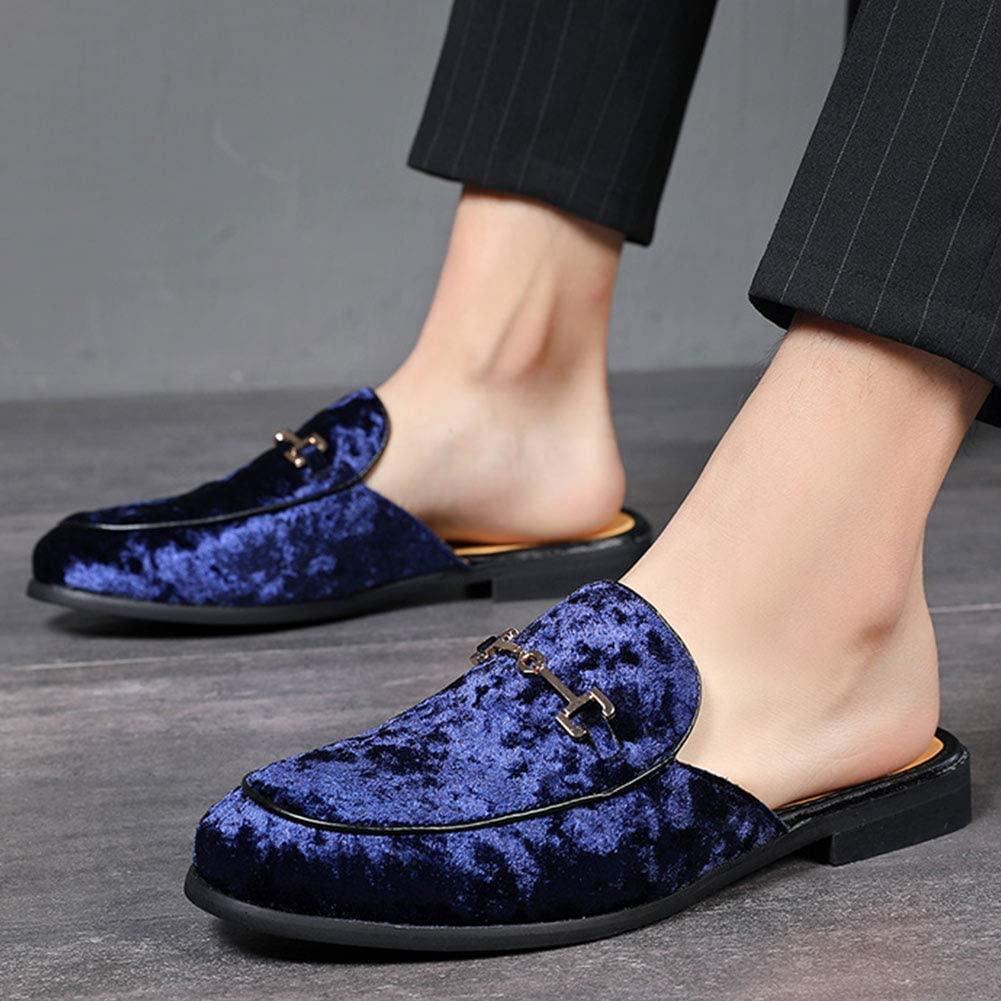 NXY Men's Mule Slippers Slip-On Loafers Suede Dress Shoes Velvet Backless Sandals Size 6.5-12.5