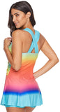 NXY Women's Plus Size Swimwear Two Piece Swimsuit Pin up Tummy Control Tankini Swimdress M-3XL