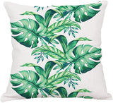 NXY Vintage Tropical Palm Leaves Pattern Decorative Throw Pillow Covers Cotton Linen Pillowcase 18 x 18 Inch