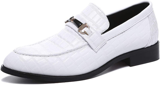 NXY Zapatos blancos para hombres 丨 Zapatos de conducción para hombres y zapatos de vestir nobles para hombres 