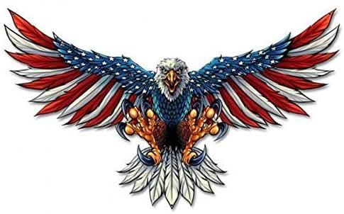 United States Bald Eagle with Flag Wings - Bald Eagle American Flag Wall Decor, 3D Wall Art, Home Decor for Use Indoors or Outdoors
