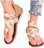 Winsummer Sandalias de verano para mujer, estilo retro, bohemio, con cremallera en la espalda, sandalias de leopardo, zapatos de playa con correa en T, sandalias romanas con punta abierta