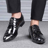 NXY Men' Lace Up Wingtip Oxford Modern Leather Pointed Toe Dress Shoes Formal