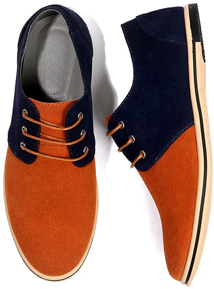 NXY Men's Suede Lace Up Oxfords Leather Casual Classic Wingtip Dress Shoes Walk Shoes Plus Size