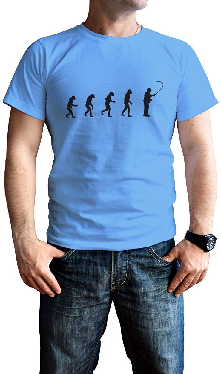 NXY Men's Evolution of Man to Fly Fisherman T-Shirt