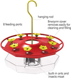 NXY Hummingbird Feeder, 16 Fluid Ounces Flower Bird Feeder with 8 Feeding Stations for Outdoors