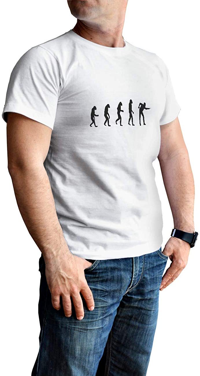 NXY Men's Evolution of Man to Pool Player T-Shirt
