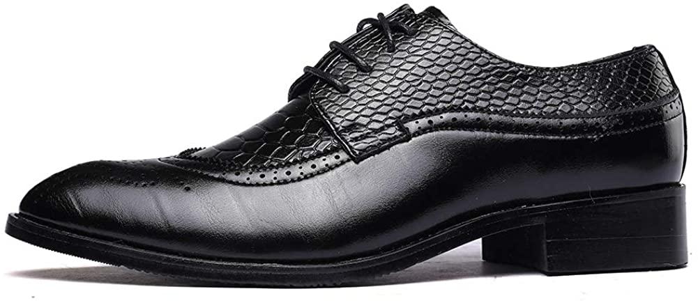 NXY Men's Formal Classic Wingtip Oxford Shoes Lace-up Pointed Toe for Dinner Party