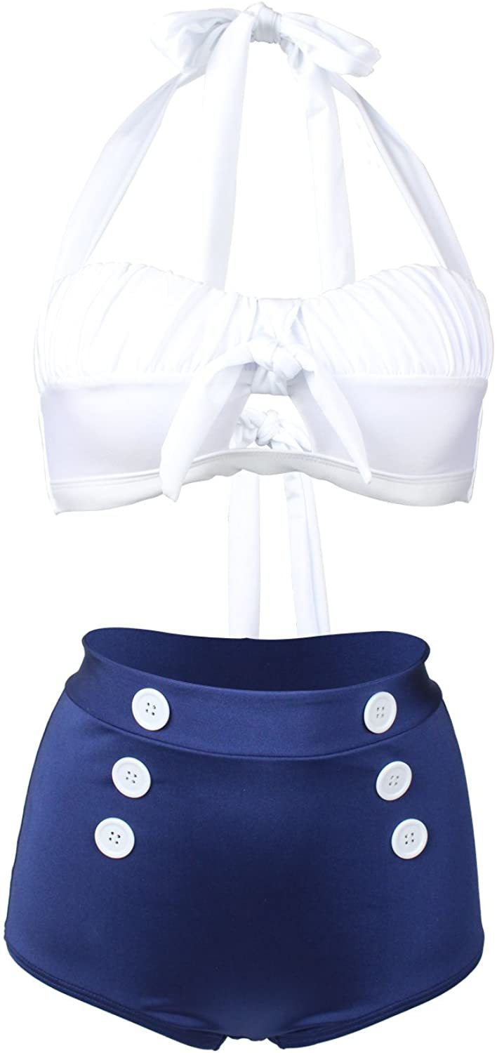 NXY Women's Halter Bikini Set with Boyshort Push Up 2 Piece Swimsuit Bathing Suit for Women S-3XL