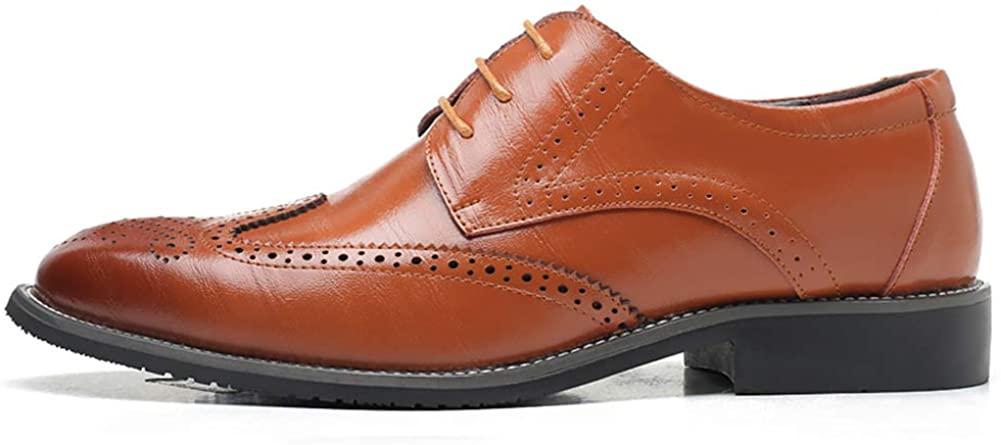 NXY Men's Brogue Carved Wingtip Leather Oxford Shoes Lace up Dress Shoes Size 7-13
