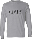 NXY Men's Evolution of Man to Fly Fisherman Long Sleeve T-Shirt