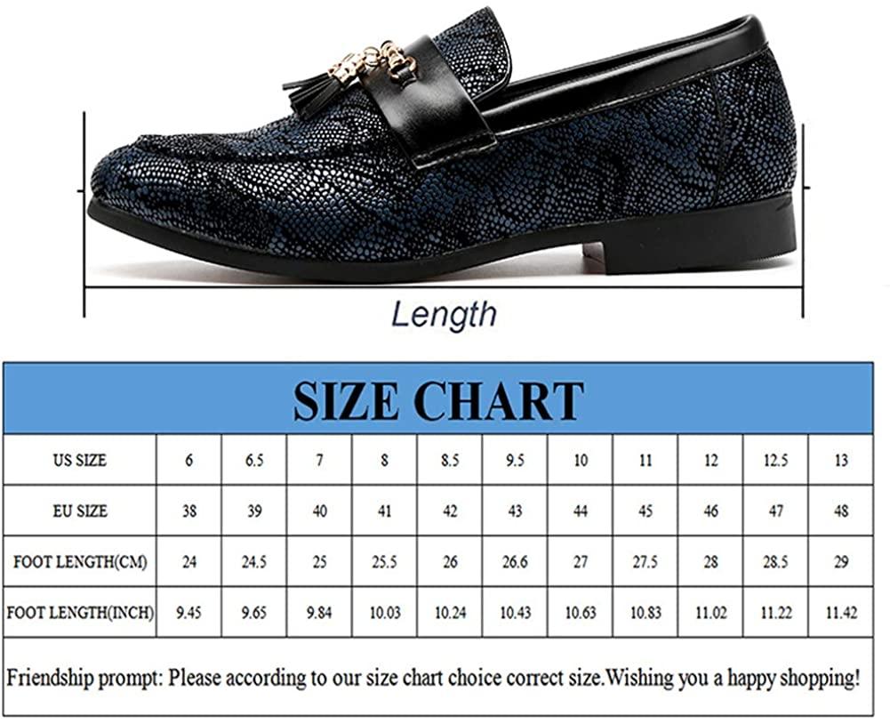 NXY Blue Penny Loafers for Men丨Premium Fabric Leather Fashion Tassel Dress Shoes &amp; Slip On Driving Shoes - Stylish Porm Loafers for Men
